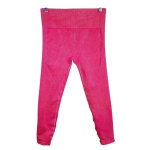 JoyLab Hot Pink Ribbed Seamless High Waist Gym Workout Leggings Large Barbiecore